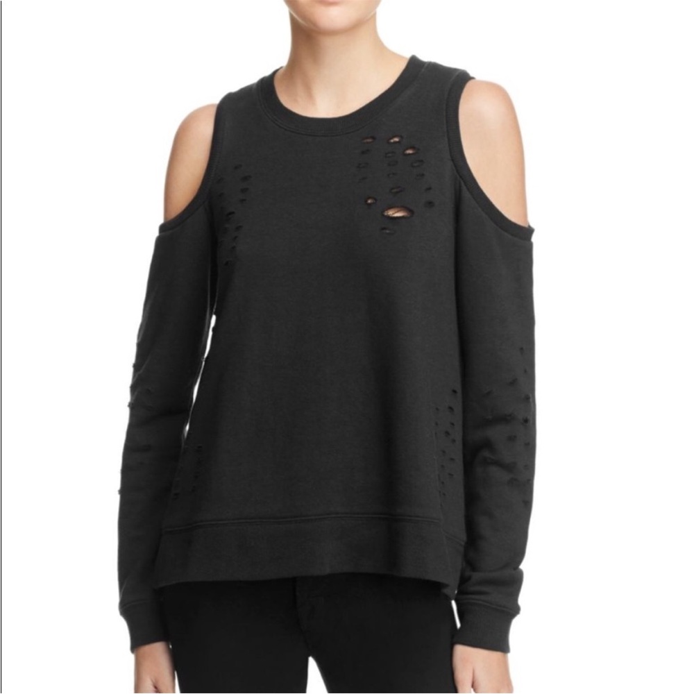 Jamison Black Distressed Sweater Size S